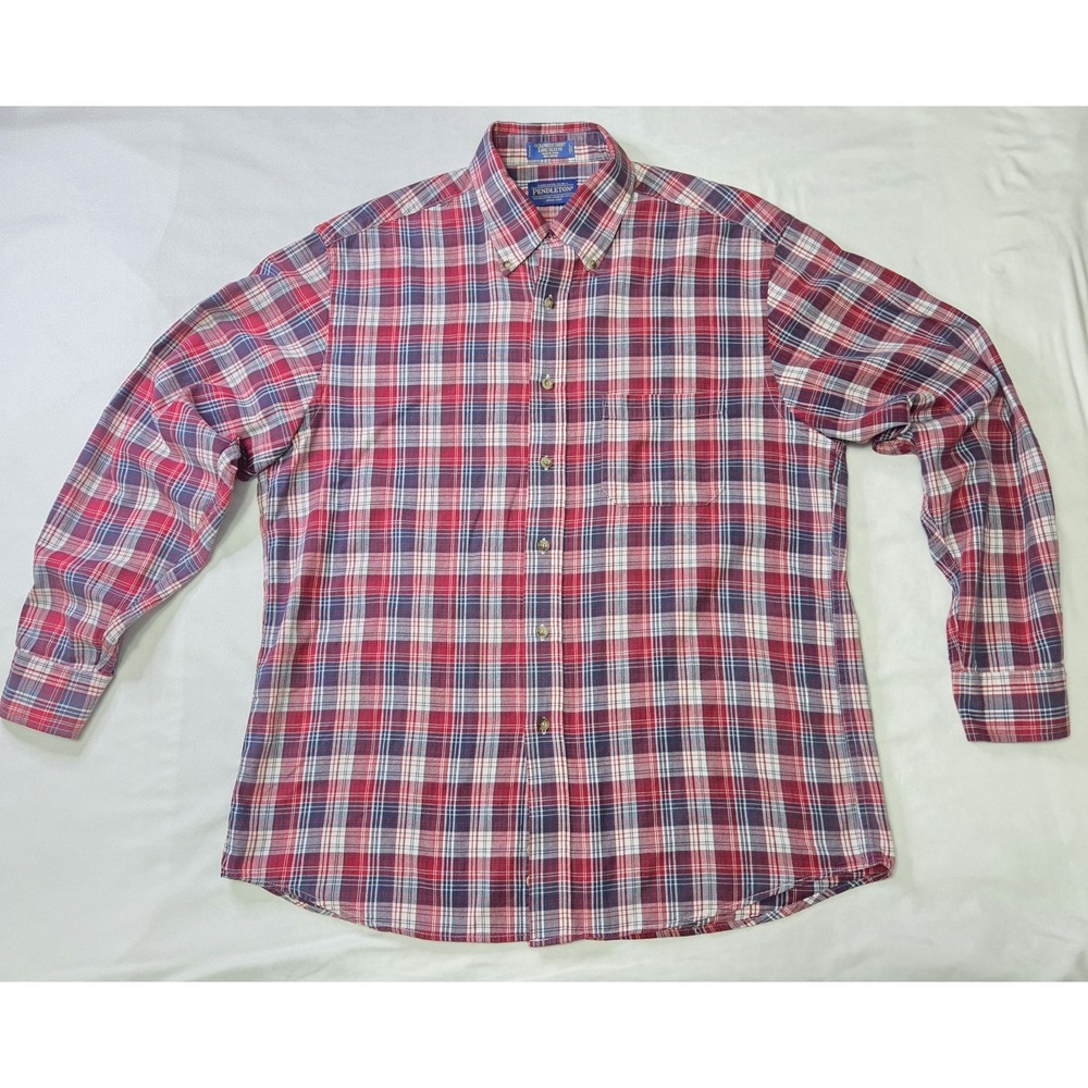 Pendleton Mens Oceanside LS Cotton Shirt Large Americana Heritage Classic Preppy